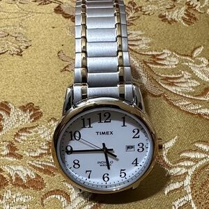 Timex Two-Tone Silver and Gold Watch with White Dial